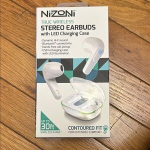 White True Wireless Stereo Earbuds with LED Charging Case